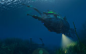 Futuristic Steampunk Submarine