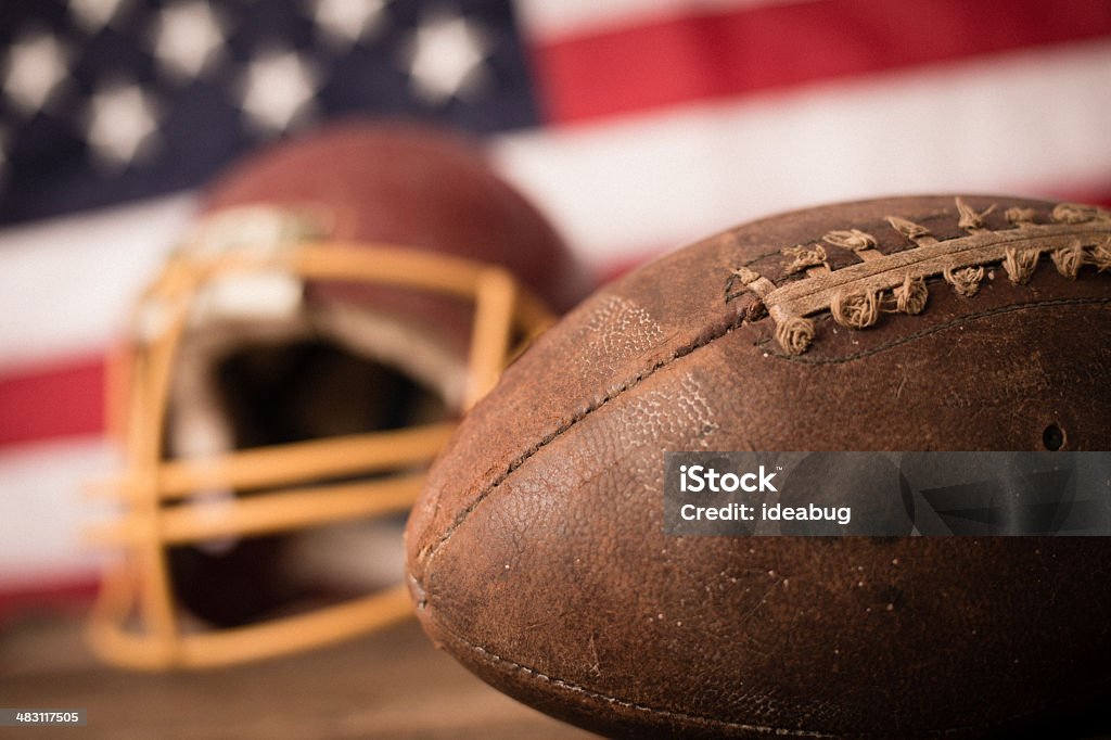 Attrezzature sportive Vintage di bandiera americana davanti - Foto stock royalty-free di A forma di stella