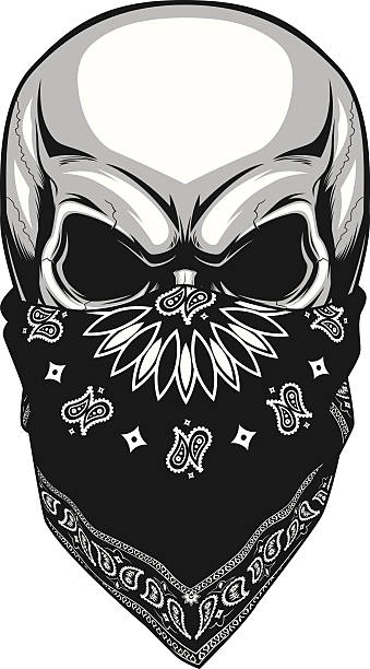 illustrations, cliparts, dessins animés et icônes de bandana à motif crâne - bandana