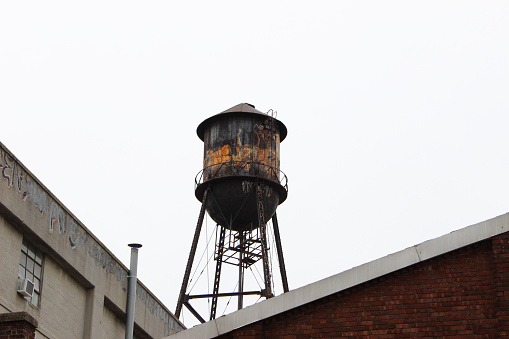 A water tower in Williamsburg, Brooklyn.