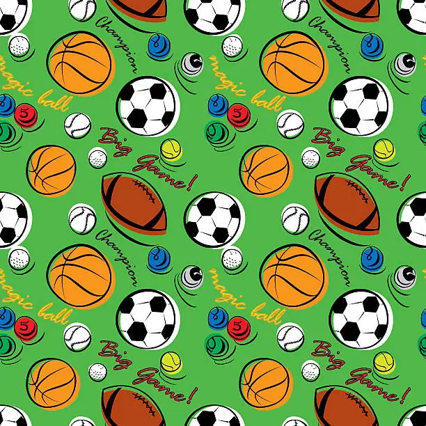 Vector illustration of Sport Pattern on Green