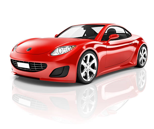 3D Red Sport Car on White Background  status car photos stock pictures, royalty-free photos & images