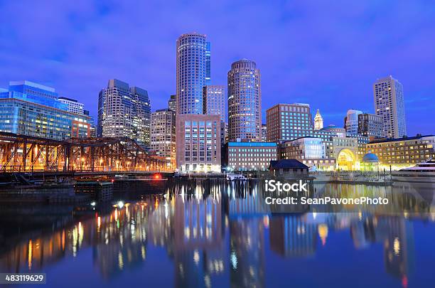 보스턴 잔점박이 보스턴-매사추세츠에 대한 스톡 사진 및 기타 이미지 - 보스턴-매사추세츠, 밤-하루 시간대, 스카이라인