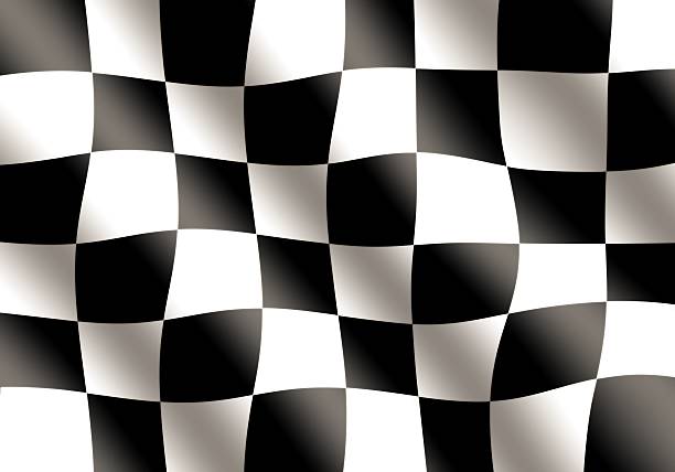 istock Black and White Racing Flag Waving 483119843