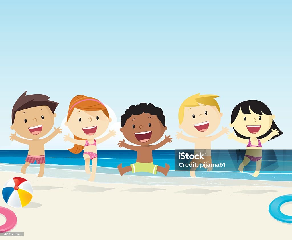 Kids on the beach Child stock vector