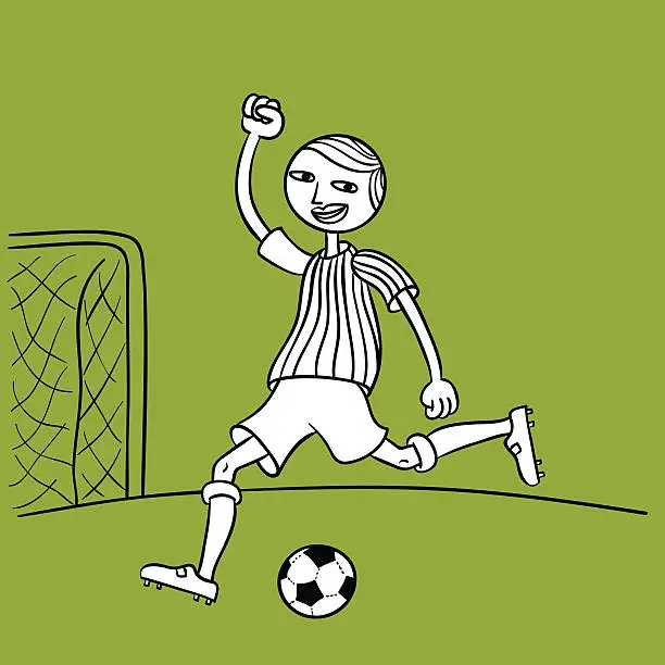 Vector illustration of Playing football