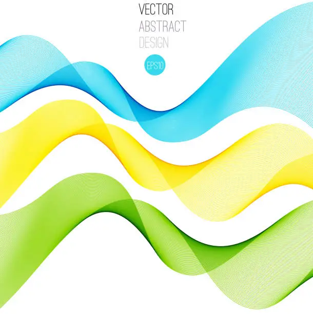 Vector illustration of Set of blend abstract wave