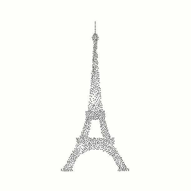 Eiffel tower isolated Dots, vector, EPS 10 paris fashion stock illustrations
