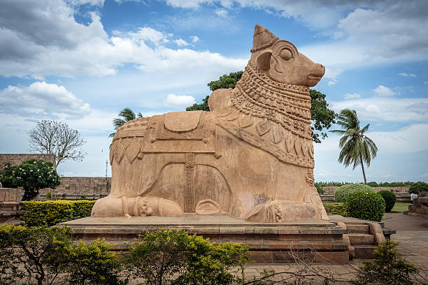 istock Giant Nandi (Bull) at an ancient Shiva temple 483127566