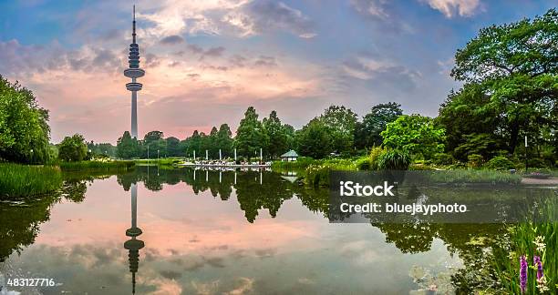 Planten Um Blomen Park With Famous Heinrichhertzturm Hamburg Germany Stock Photo - Download Image Now