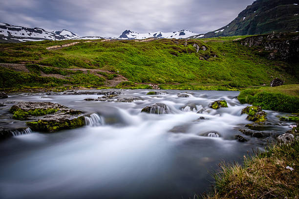 Below Kirkjufellsfoss waterfalls, Snaefellsnes, Iceland