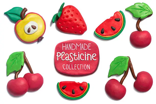 Photo of Handmade plasticine summer fruits collection.