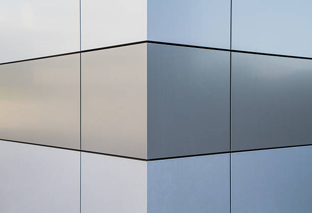 istock wall in metal with geometric pattern and symmetric 483128974