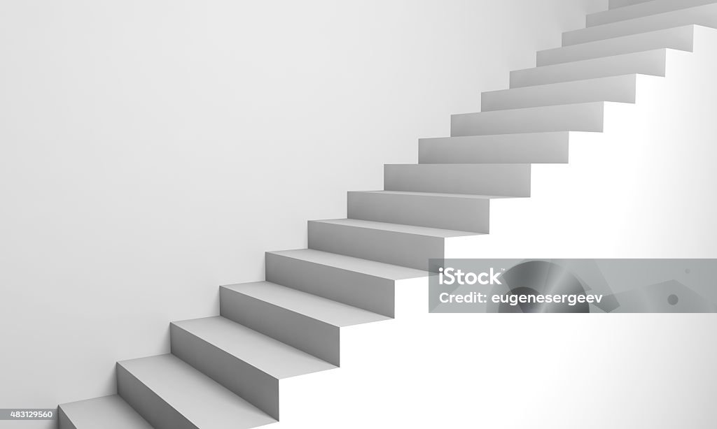 White 3d stairs on the wall Abstract architecture background, white 3d stairs on the wall Steps Stock Photo