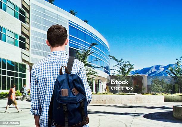 Student Standing In Campus Stock Photo - Download Image Now - Brigham Young University, Campus, 20-29 Years