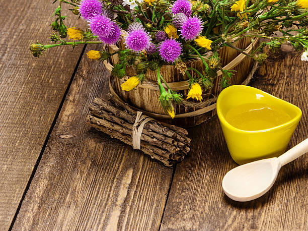 istock Fresh, raw honey and wild flowers 483131186