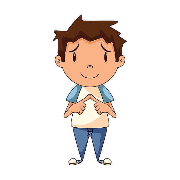 Shy Child Stock Illustration - Download Image Now - Boys, Embarrassment,  Child - iStock