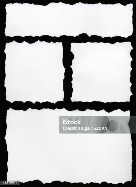 Torn Piece Stock Photo - Download Image Now - At The Edge Of, Backgrounds, Black And White