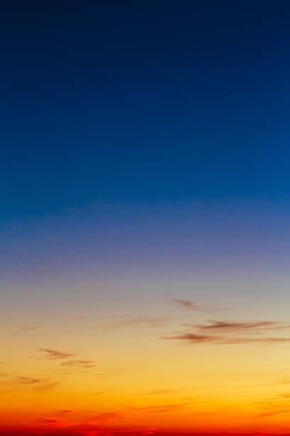 istock Orange, Yellow Blue Sunrise Sky With Sunlight Sunset Background 483134154