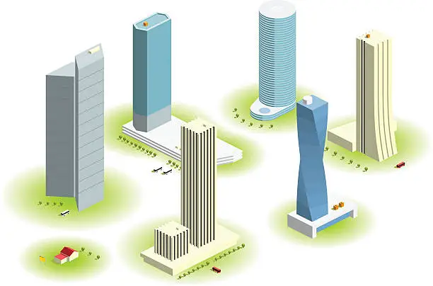 Vector illustration of skyscrapers