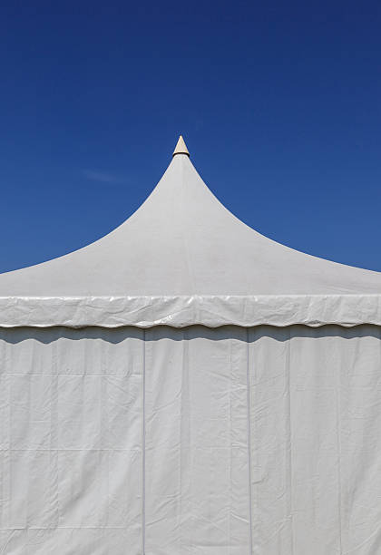 istock The white canvas tent for large event. 483134988