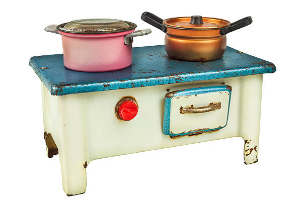 istock Retro doll house cooking stove isolated on white 483135340