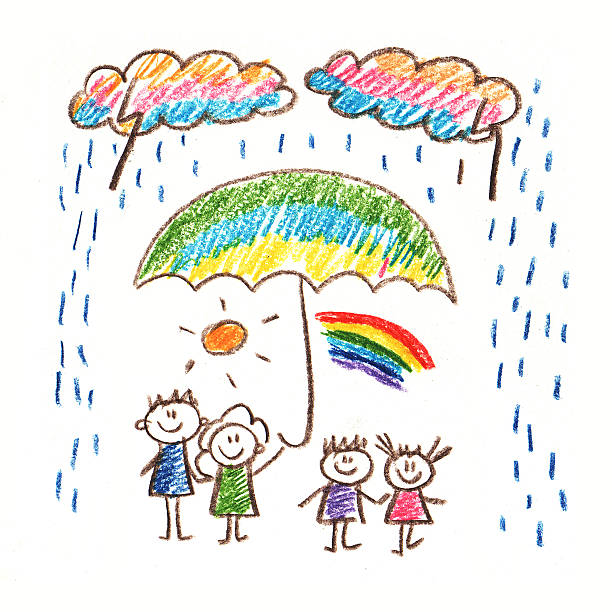 Social protection. Happy family. vector art illustration
