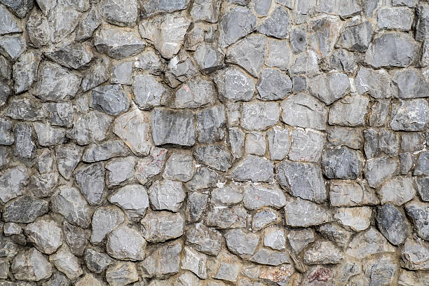 fond abstrait texture de mur de pierres - pebble water gray silver photos et images de collection