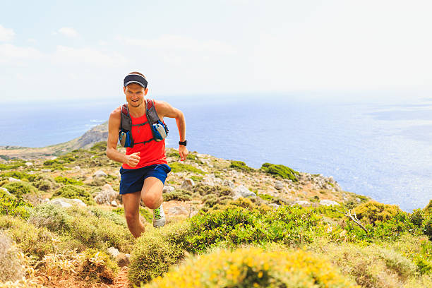 istock Happy trail running man in beautiful mountains 483135620
