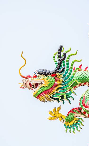 cose-statue de dragon chinois - thailand animal asia bayonet photos et images de collection