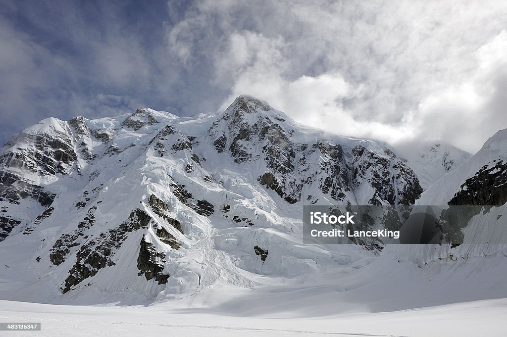 Mt. Hunter - Denali National Park A general view of Mt. Hunter on August 17, 2013 in Denali National Park, Alaska. The summit elevation of Mt. Hunter is 14,573 feet above sea level. Denali - Mountain Stock Photo