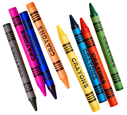 Multiple color markers on top of a white sheet with copyspace