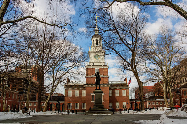 Independence Hall in Philadelphia: birthplace of the USA. Independence Hall in Philadelphia: birthplace of the USA. philadelphia winter stock pictures, royalty-free photos & images