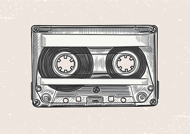 audiocassette - kaseta magnetofonowa stock illustrations