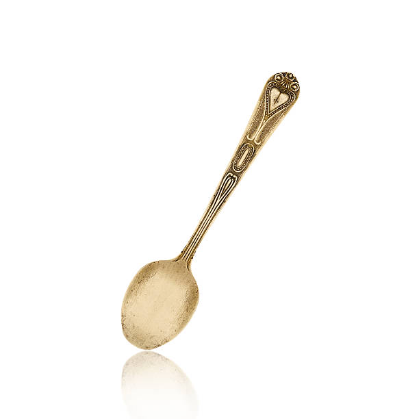 istock old brass spoon isolated on white background 483137385
