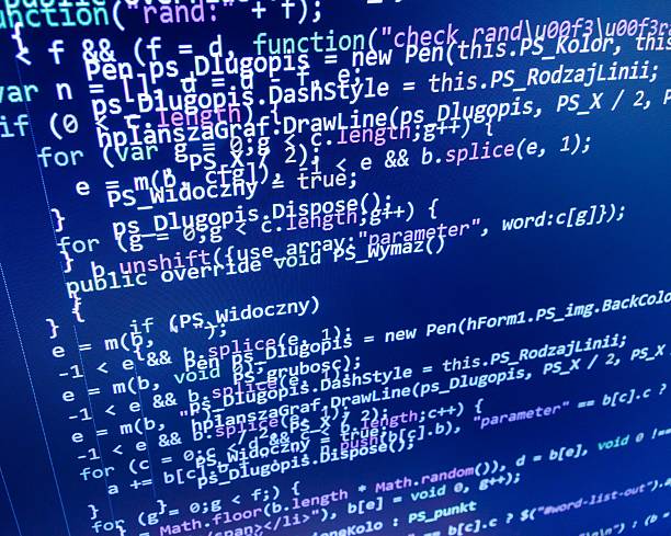 40+ Programming Code On Black Screen Red Text Stock Photos, Pictures ...