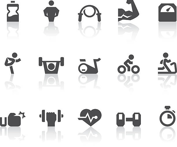 Gym Icons | Simple Black Series vector art illustration