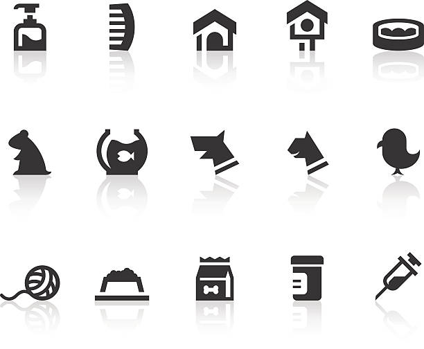 Pet Shop Icons | Simple Black Series vector art illustration