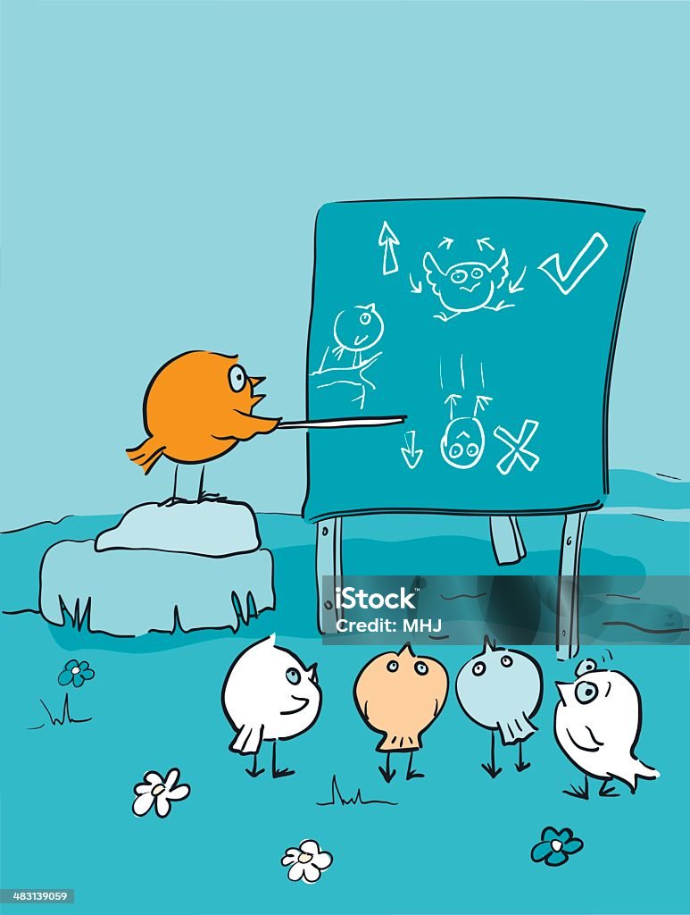 Bird Brains Flying Lesson Class Room Cartoon Stock Illustration - Download  Image Now - Advice, Animal, Bird - iStock