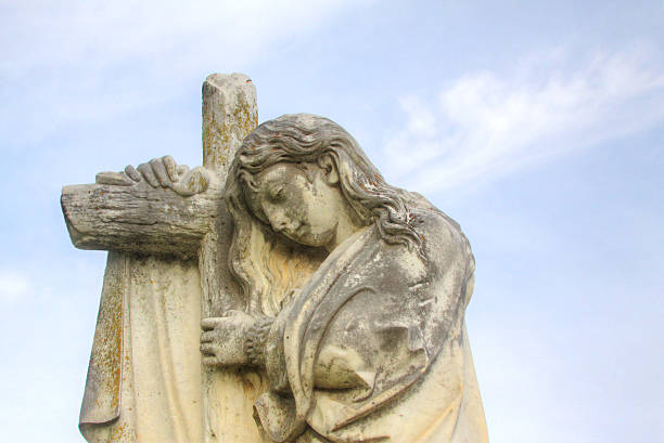 istock Cemetery Statue-Angel with Cross 483140060