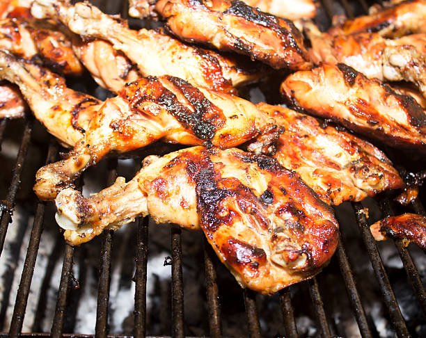 istock Grilled chicken Leg on the grill 483140395