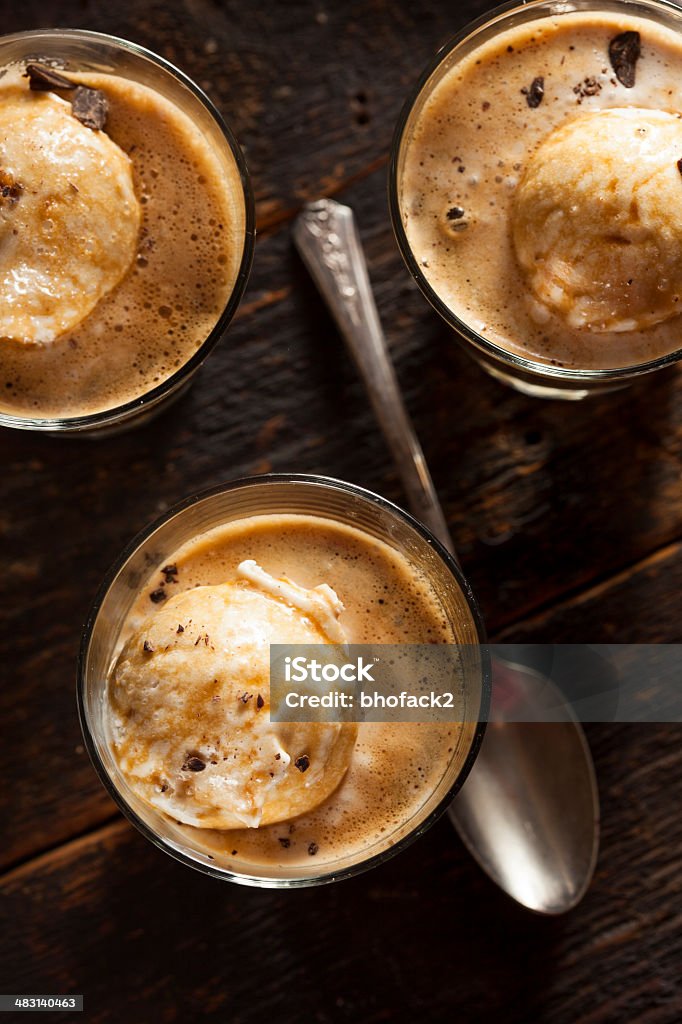 Homemade Affogato with Ice Cream Homemade Affogato with Ice Cream and Coffee Affogato Stock Photo