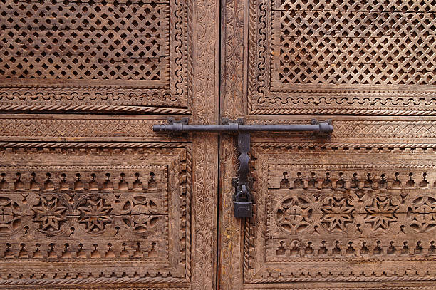 istock Beautiful wood door at Morocco 483141464