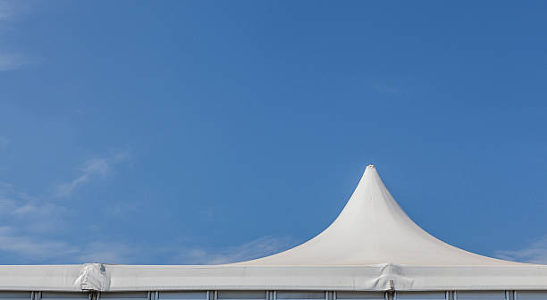 istock The top of white tent for large event 483142032