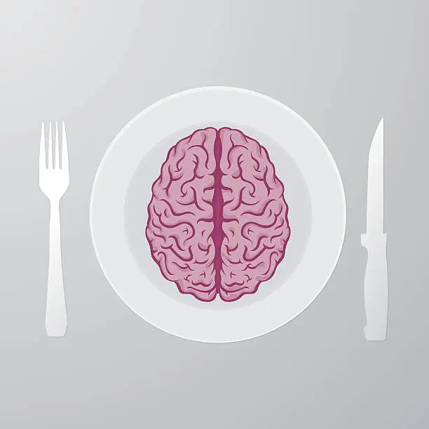Vector illustration of Eating brain
