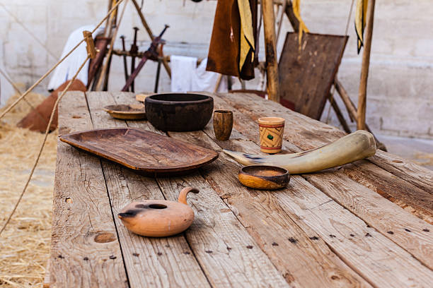 idade média de mesa - medieval market - fotografias e filmes do acervo