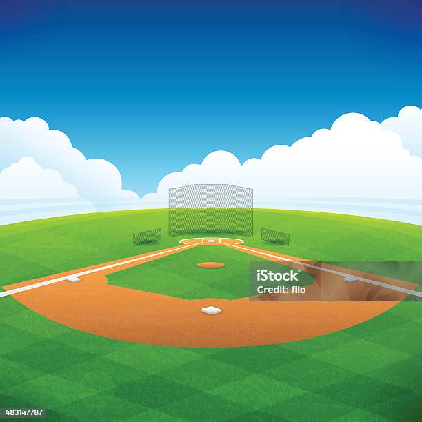 Бейсбольная Поле — стоковая векторная графика и другие изображения на тему Бейсбол - Бейсбол, Бейсбольное поле, Фоновые изображения