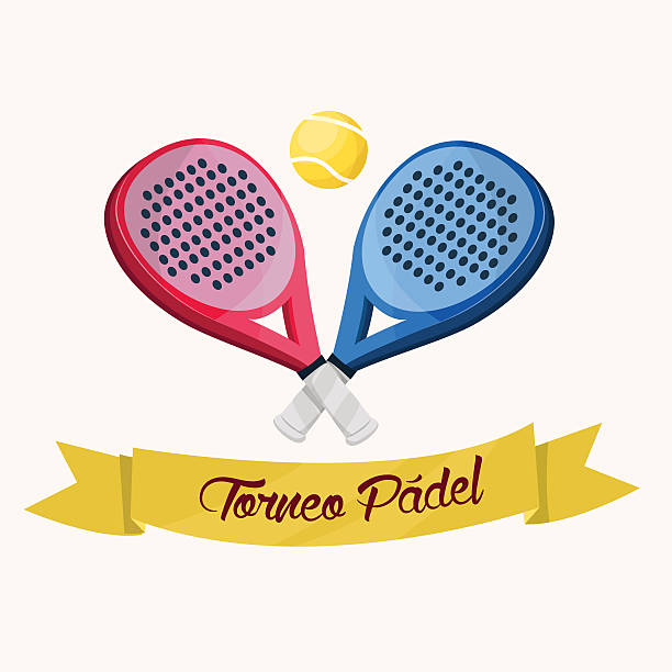 ilustrações, clipart, desenhos animados e ícones de torneio de paddle. texto espanhol - tennis court sport net