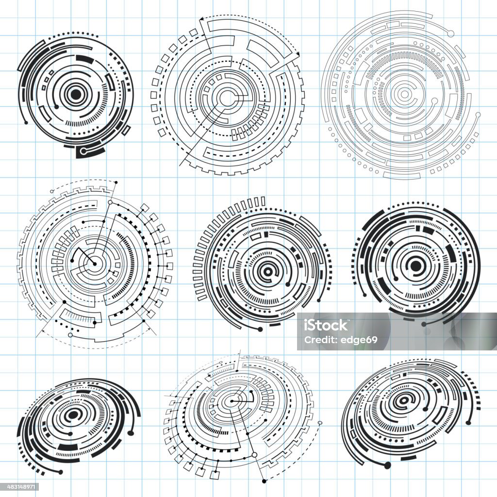 Abstrakte Technik Design-Elemente - Lizenzfrei Abstrakt Vektorgrafik