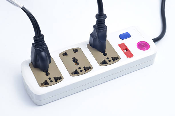 istock Electric power bar with many plugs 483149262
